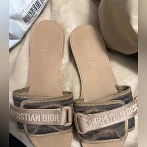 Dior Tan and Brown Women's Slippers